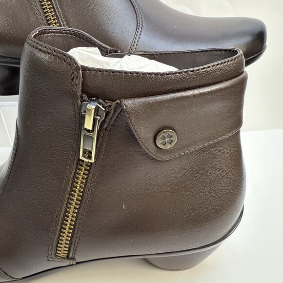 Naturalizer Haley Oxford Ankle Bootie Women's Sz 7 M Brown Leather Side Zip NWB - Picture 2 of 10